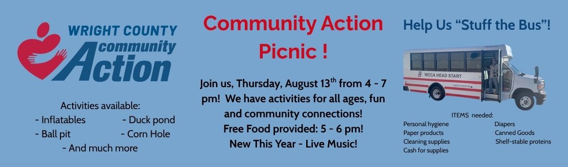 Community Action Picnic! Thursday, August 13th, from 4 - 7 pm.